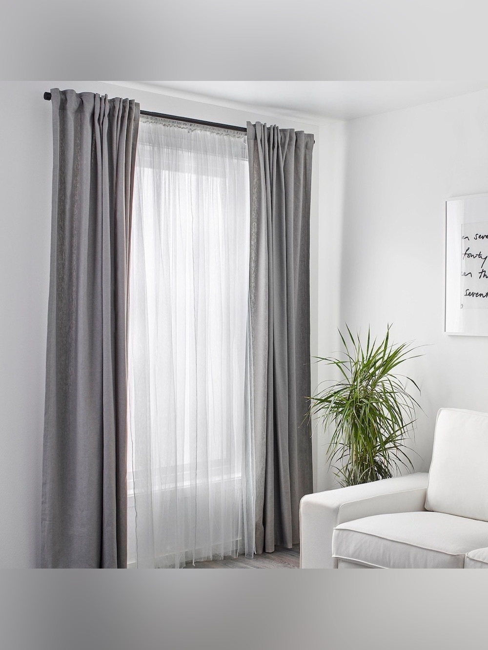 IKEA Lill White Mesh sheer Curtains 2 Panels NEW